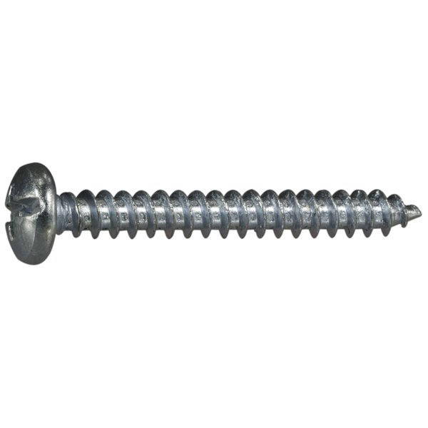 Midwest Fastener Sheet Metal Screw, #10 x 1-1/2 in, Zinc Plated Steel Pan Head Combination Drive, 100 PK 03191